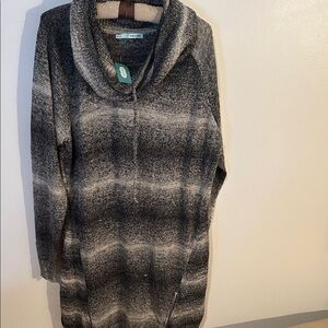 Maurices Charcoal and Light Gray Cowl Neck Sweater